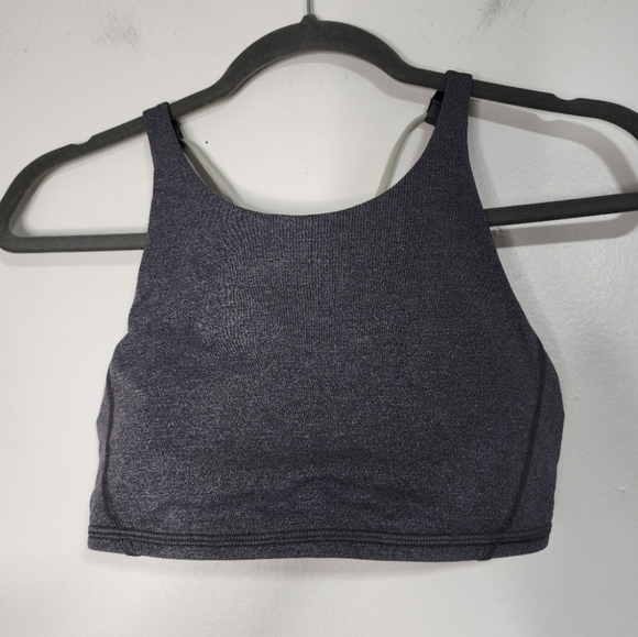 Lululemon Grey Soul Cycle Strappy Sports Bra Open back Yoga Workout Gym training - Picture 4 of 9